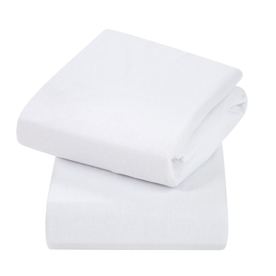 Nursery Clevamama | Moses & Pram Jersey Fitted Sheets 2Pk - White