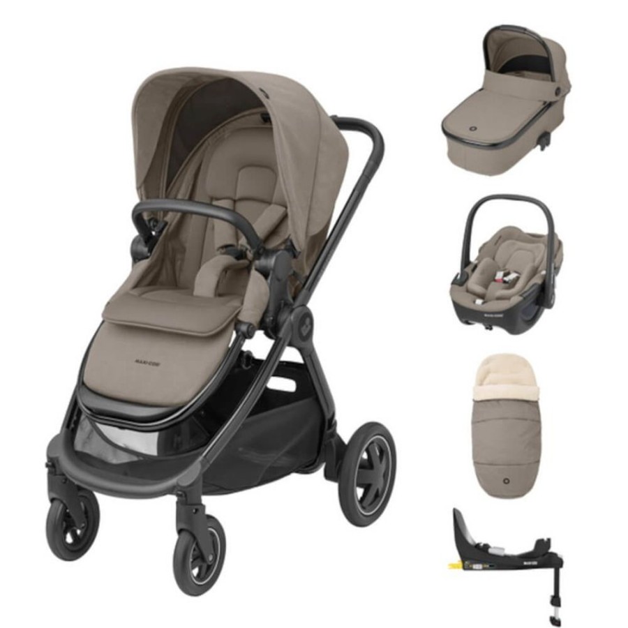 Pushchairs Maxi Cosi | Adorra 2 Luxe 5 Piece Bundle - Twillic Truffle