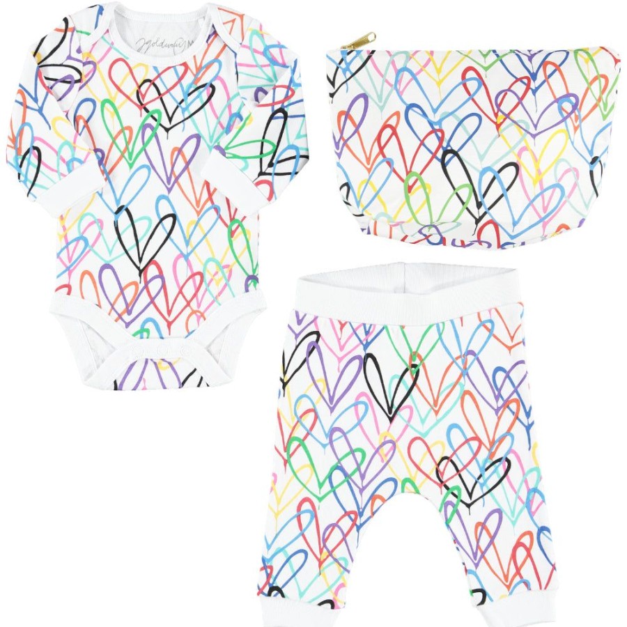 Clothing & Gifts From Babies with Love | #Lovewall Organic Bodysuit & Joggers Set In Gift Pouch