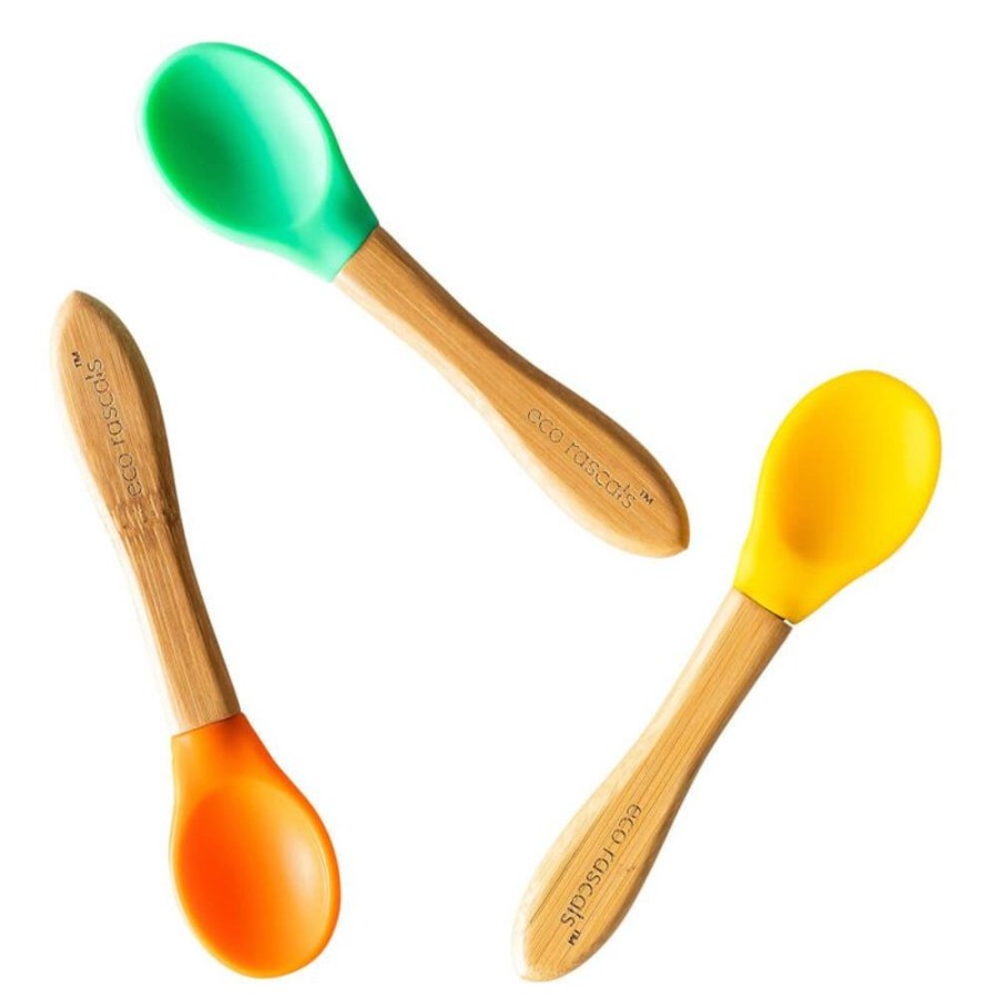 Feeding & Safety Eco Rascals | Spoons 3Pk - Green/Orange/Yellow