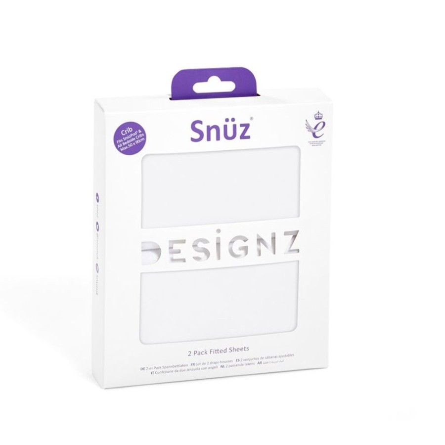 Nursery Snuz | Fitted Crib Sheets 2Pk - White