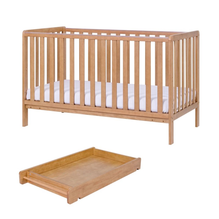 Nursery Tutti Bambini | Malmo Cot Bed & Cot Top Changer & Mattress - Oak