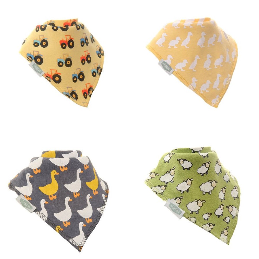 Feeding & Safety Ziggle | Bandana Dribble Bib Set 4Pk