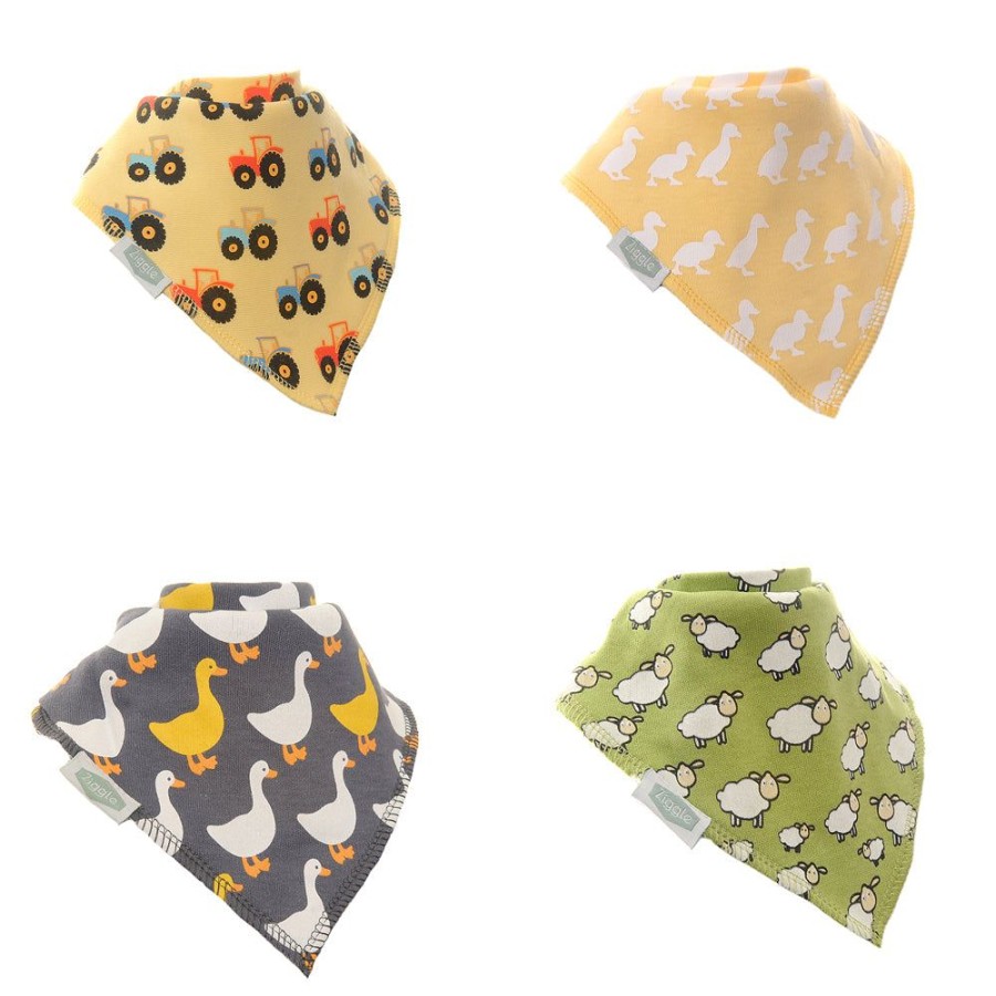 Feeding & Safety Ziggle | Bandana Dribble Bib Set 4Pk