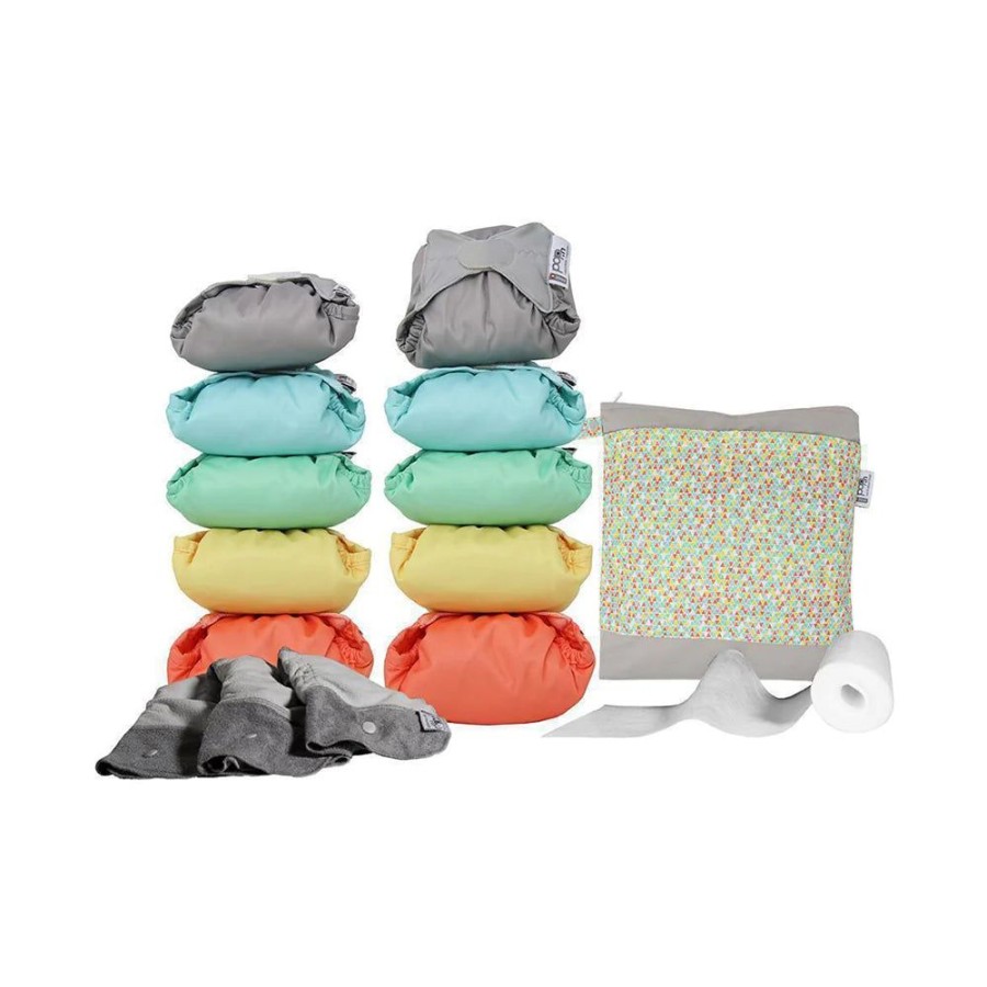 Bathing & Changing close | Pop-In Middle Box Nappies - Pastel