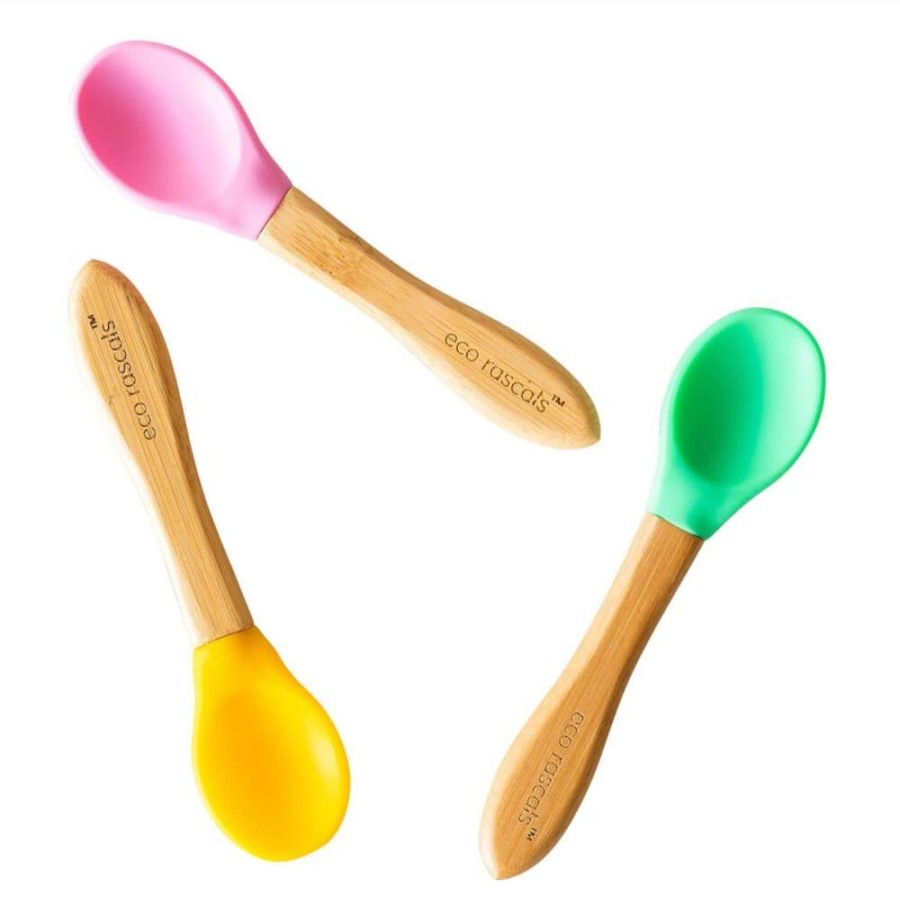 Feeding & Safety Eco Rascals | Spoons 3Pk - Pink/Green/Yellow