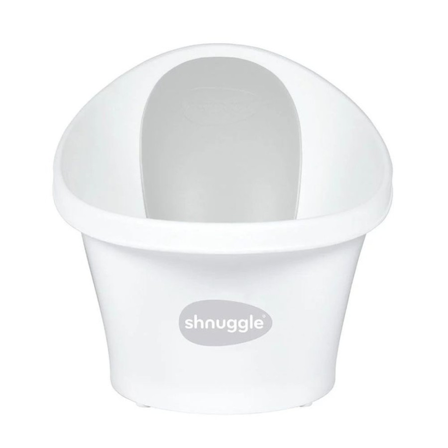 Bathing & Changing Shnuggle | Baby Bath With Plug & Foam Backrest - White