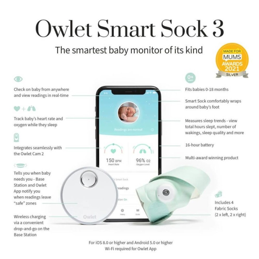 Feeding & Safety Owlet | Duo Monitor (Sock V3 & Cam 2) - Mint