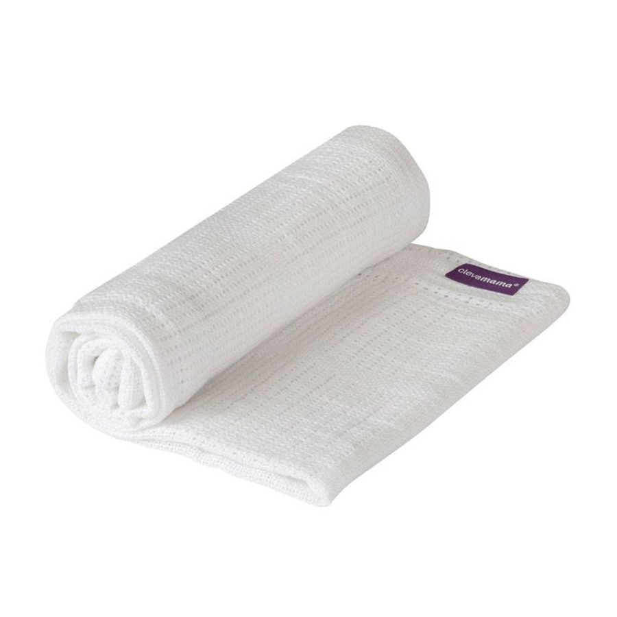 Nursery Clevamama | Cellular Cot & Cot Bed Blanket 120 X 140 Cm - White