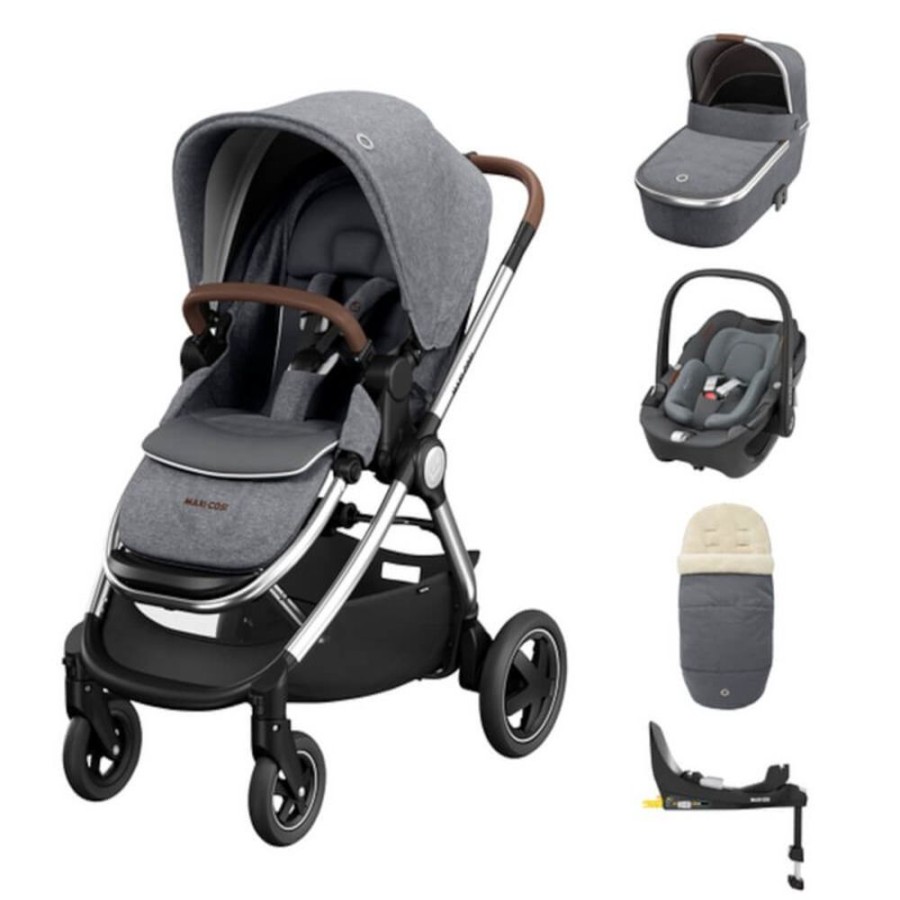 Pushchairs Maxi Cosi | Adorra 2 Luxe 5 Piece Bundle - Twillic Grey