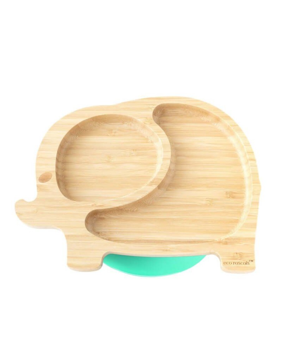 Feeding & Safety Eco Rascals | Bamboo Elephant Suction Plate - Green