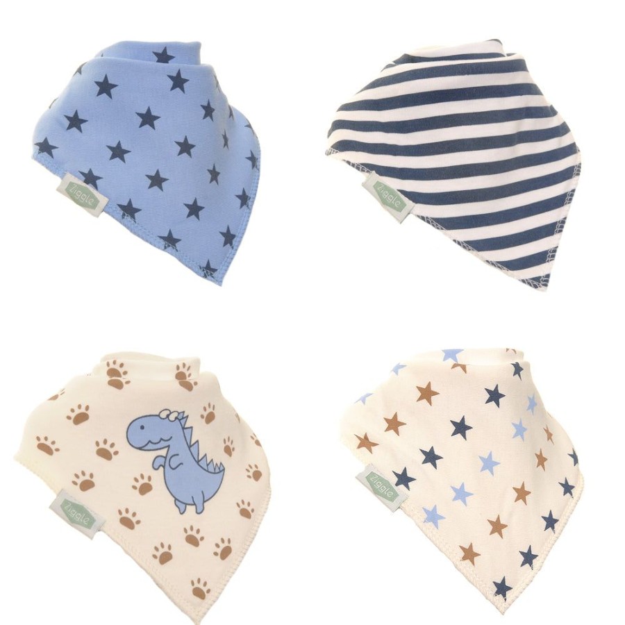 Feeding & Safety Ziggle | Bandana Dribble Bib Set 4Pk