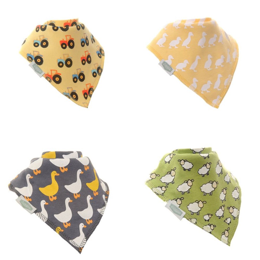 Feeding & Safety Ziggle | Bandana Dribble Bib Set 4Pk