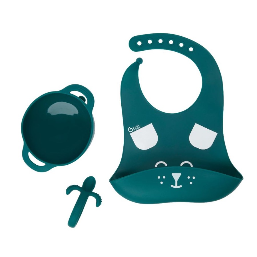 Feeding & Safety Babymoov | First'Isy Silicone Bowl, Feeder & Bib Set (6-12M) - Dog