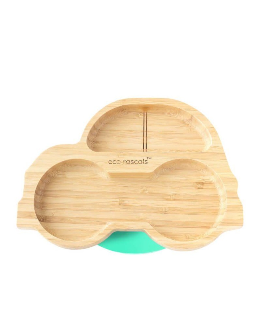 Feeding & Safety Eco Rascals | Bamboo Car Suction Plate - Green