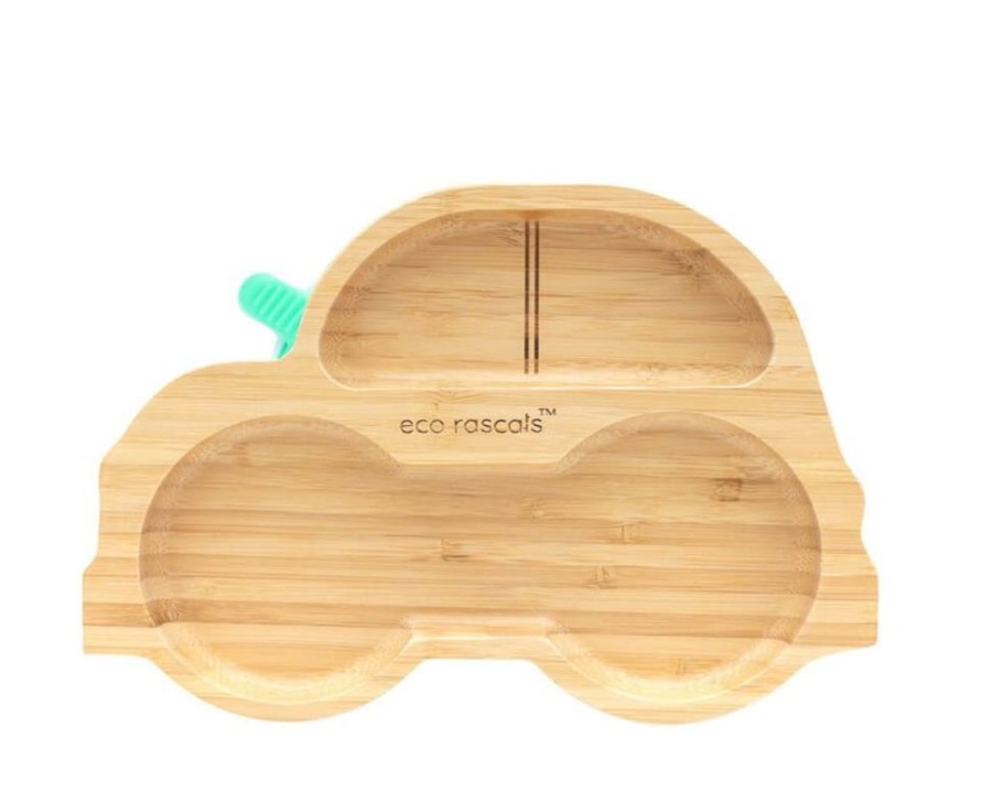 Feeding & Safety Eco Rascals | Bamboo Car Suction Plate - Green