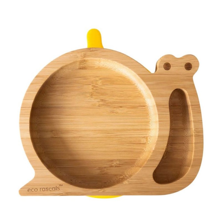 Feeding & Safety Eco Rascals | Bamboo Snail Suction Plate - Yellow