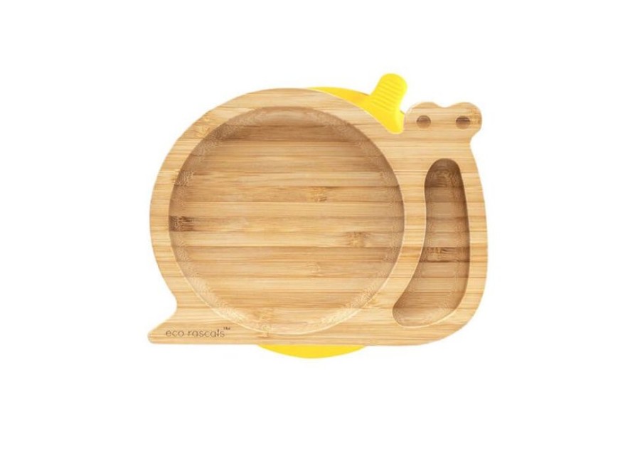 Feeding & Safety Eco Rascals | Bamboo Snail Suction Plate - Yellow