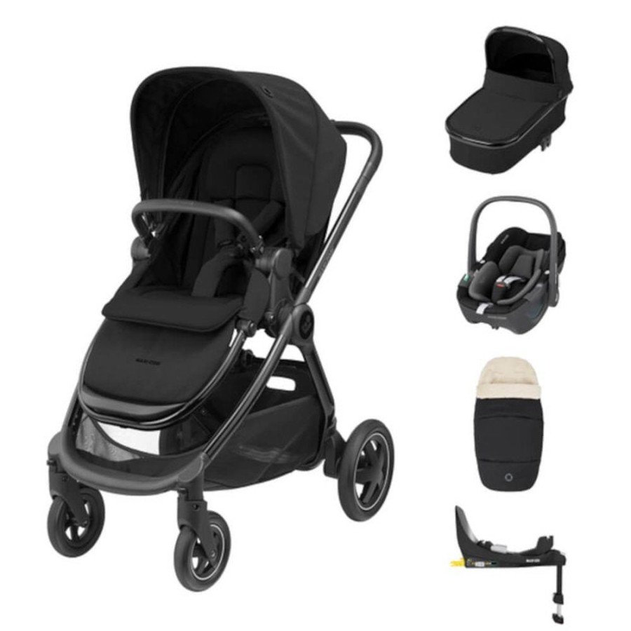 Pushchairs Maxi Cosi | Adorra 2 Luxe 5 Piece Bundle - Twillic Black