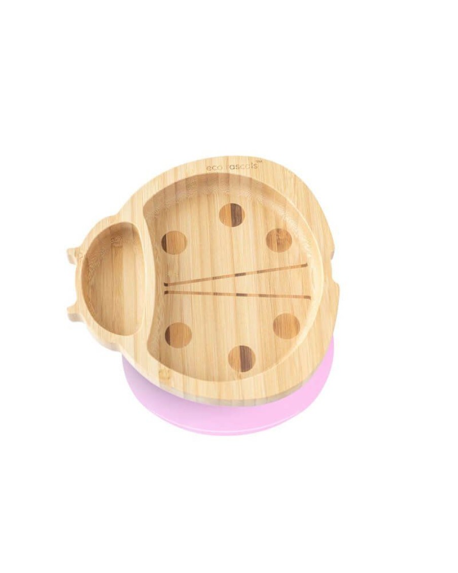 Feeding & Safety Eco Rascals | Bamboo Ladybird Suction Plate - Pink