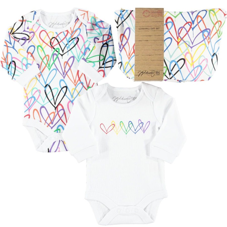 Clothing & Gifts From Babies with Love | #Lovewall Organic Bodysuit Set In Gift Pouch