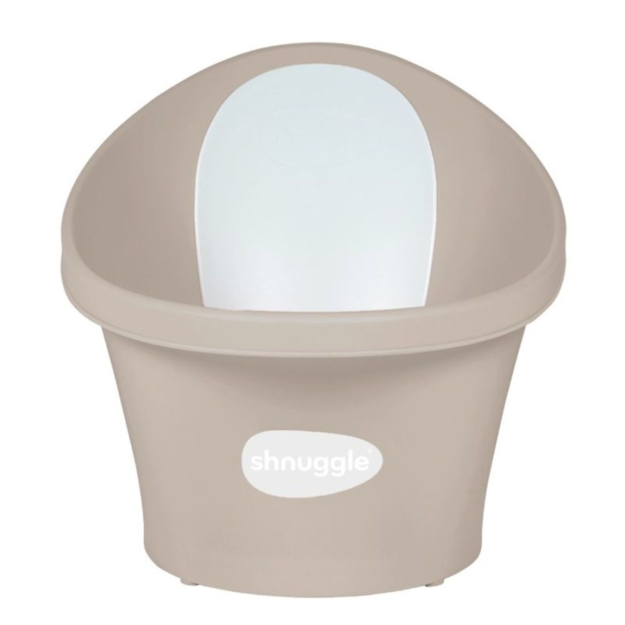 Bathing & Changing Shnuggle | Baby Bath With Plug & Foam Backrest - Taupe