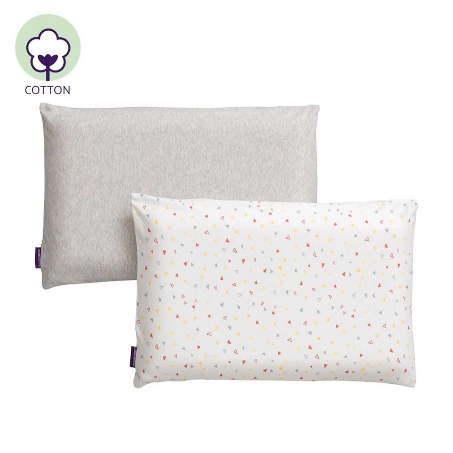 Nursery Clevamama | Cotton Toddler Pillow Case 2Pk - Grey