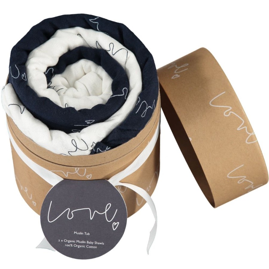 Clothing & Gifts From Babies with Love | Love Muslin Tub (Set Of 2)