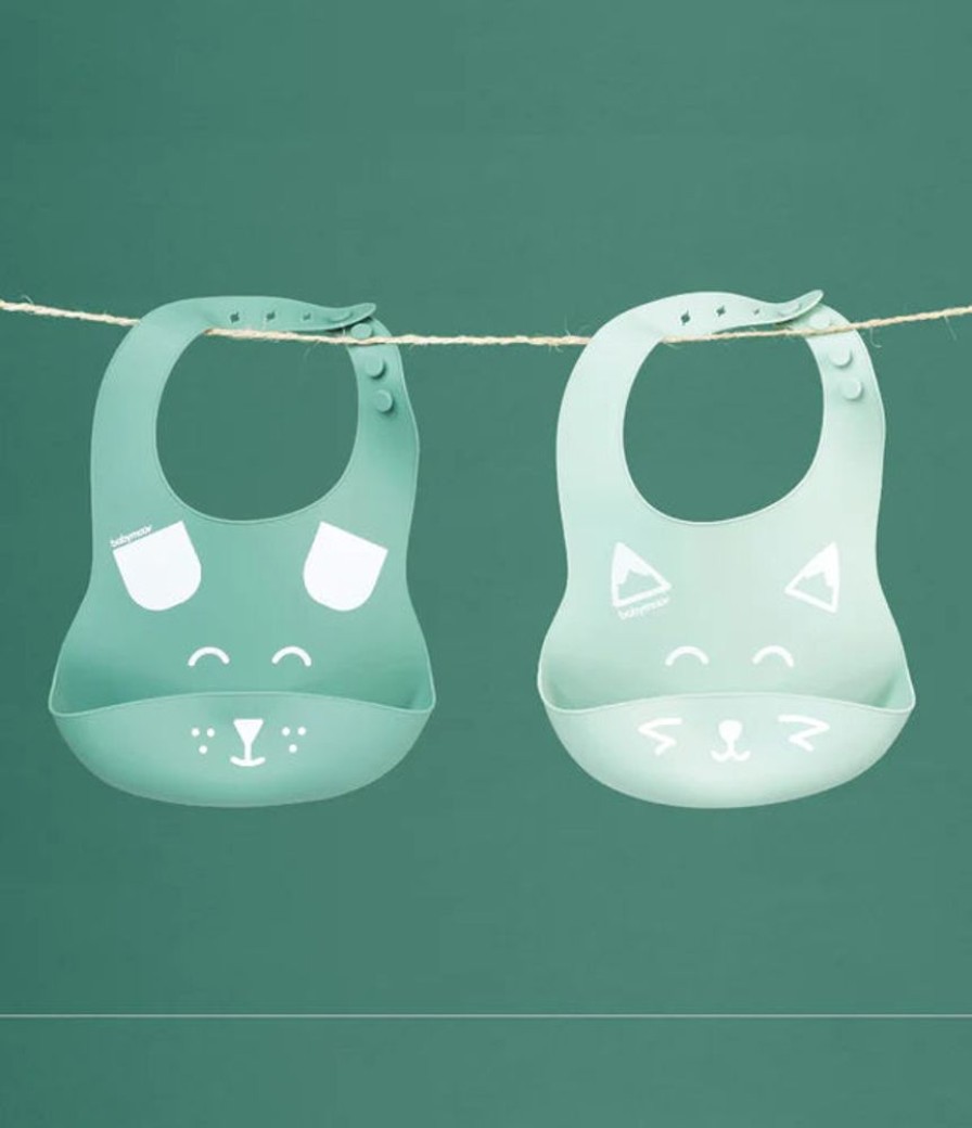 Feeding & Safety Babymoov | Silicone Bibs - Twin Pack Dog & Fox